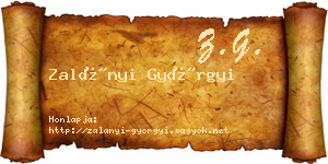 Zalányi Györgyi névjegykártya